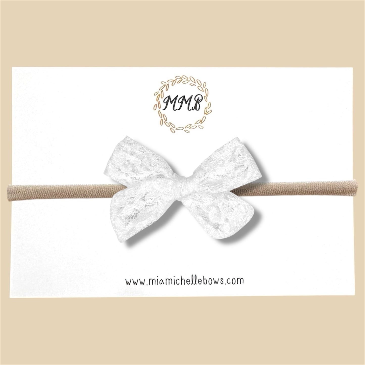 Hand-tied White Lace Bow