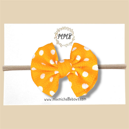 Yellow Polkadot Sassy Bow