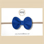 Blue Suede Genuine Leather Bow