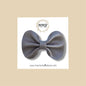 Dark Greige Genuine Leather Bow