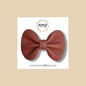 Brown Pebbled Genuine Leather Bow