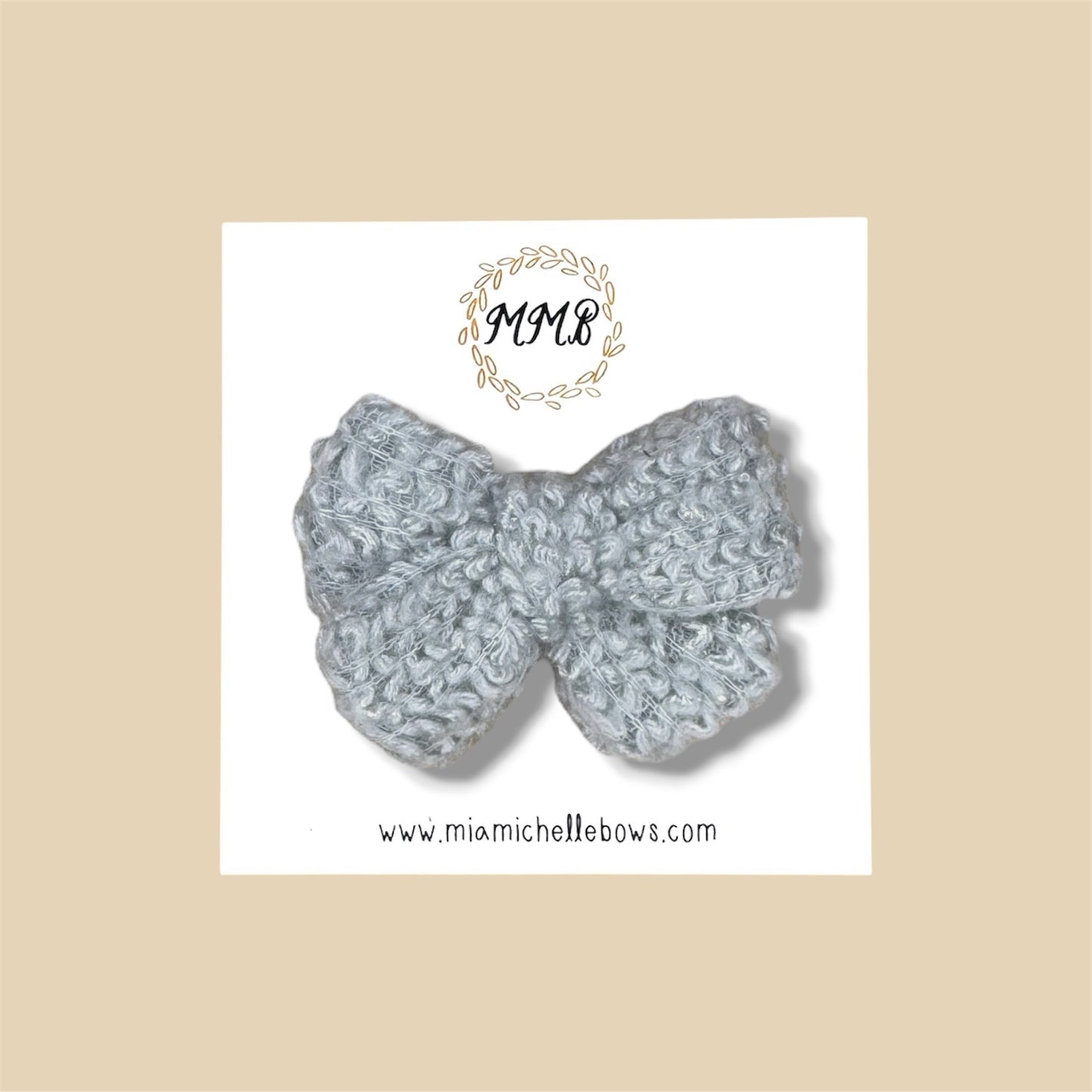 Silver Iced Sweater Bow