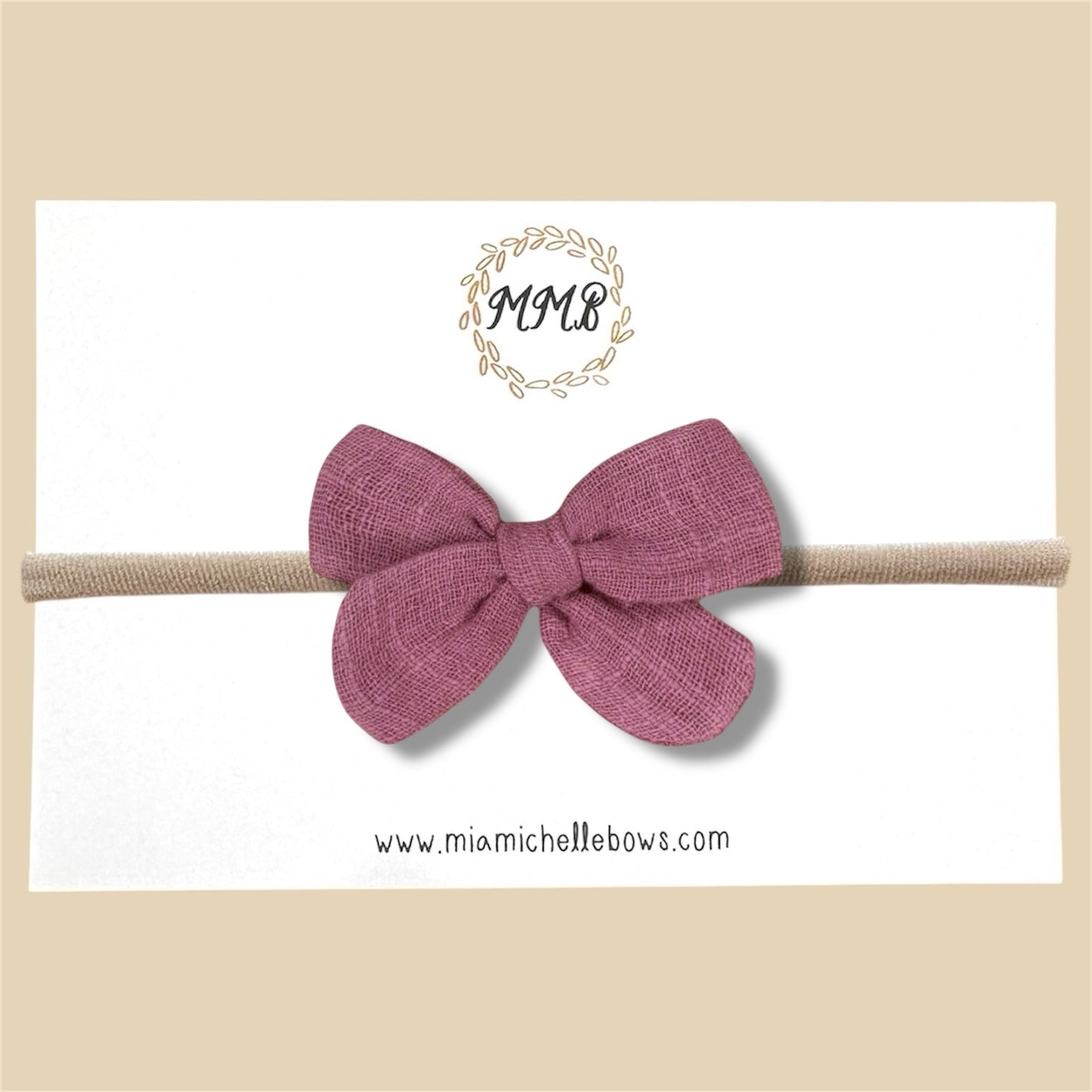 Hand-tied Gauze Bow in Mauve