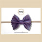 Deep Plum Scalloped Genuine Leather Bow