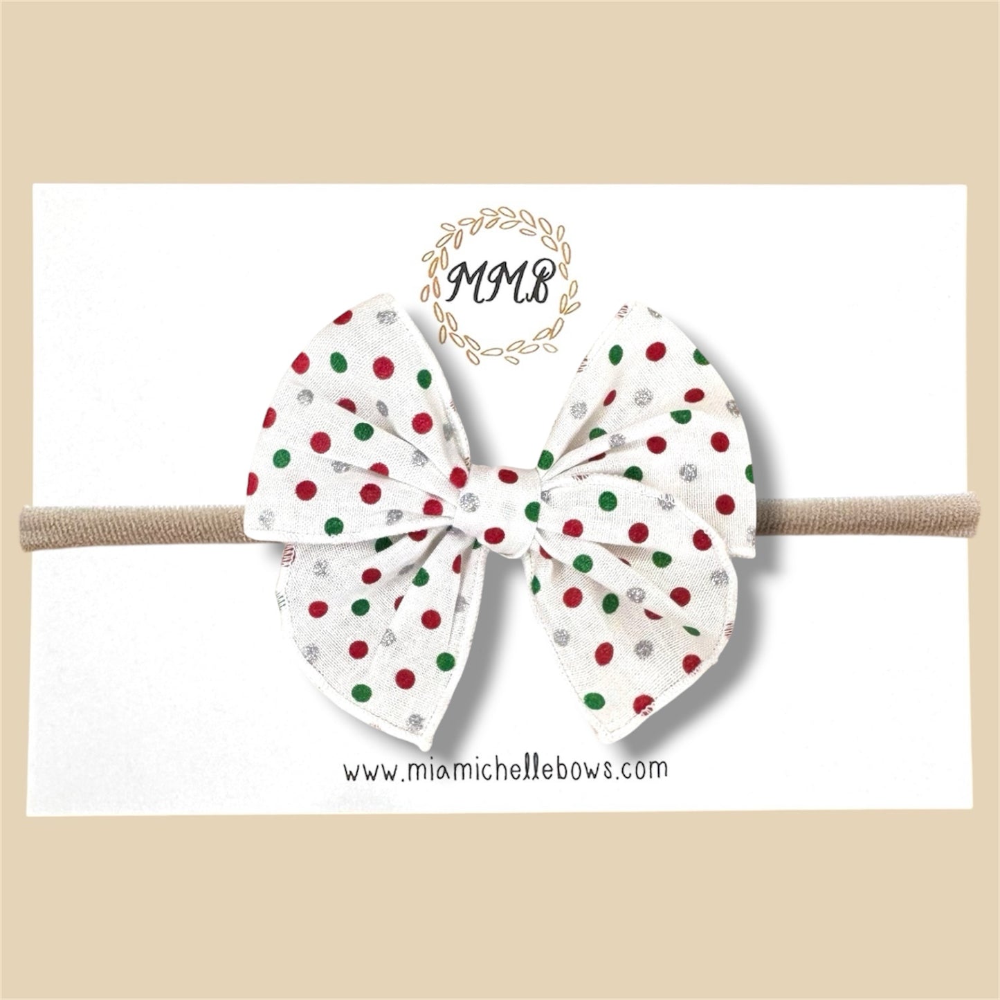 Christmas Polkadot Glitter Fairytale Bow