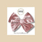 Crushed Velvet Bow in Blush