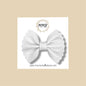 White Pebbled Scalloped Genuine Leather Bow