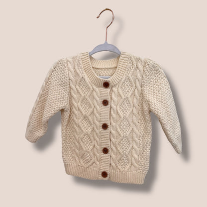 Ivory Knit Cardigan and Shorts Set 0-3
