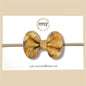 Mustard Print Genuine Leather Bow