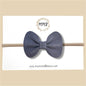 Dark Gray Suede Vegan Leather Bow