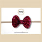 Dark Red Glitter Bow