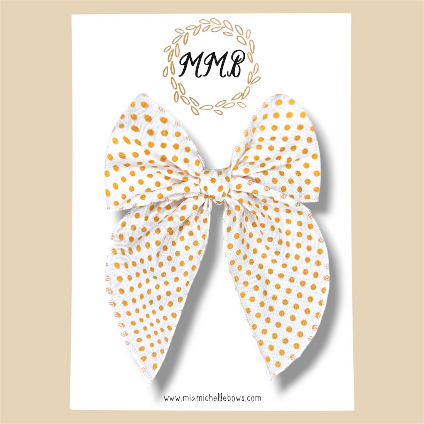 Mustard Polkadot Fairytale Bow