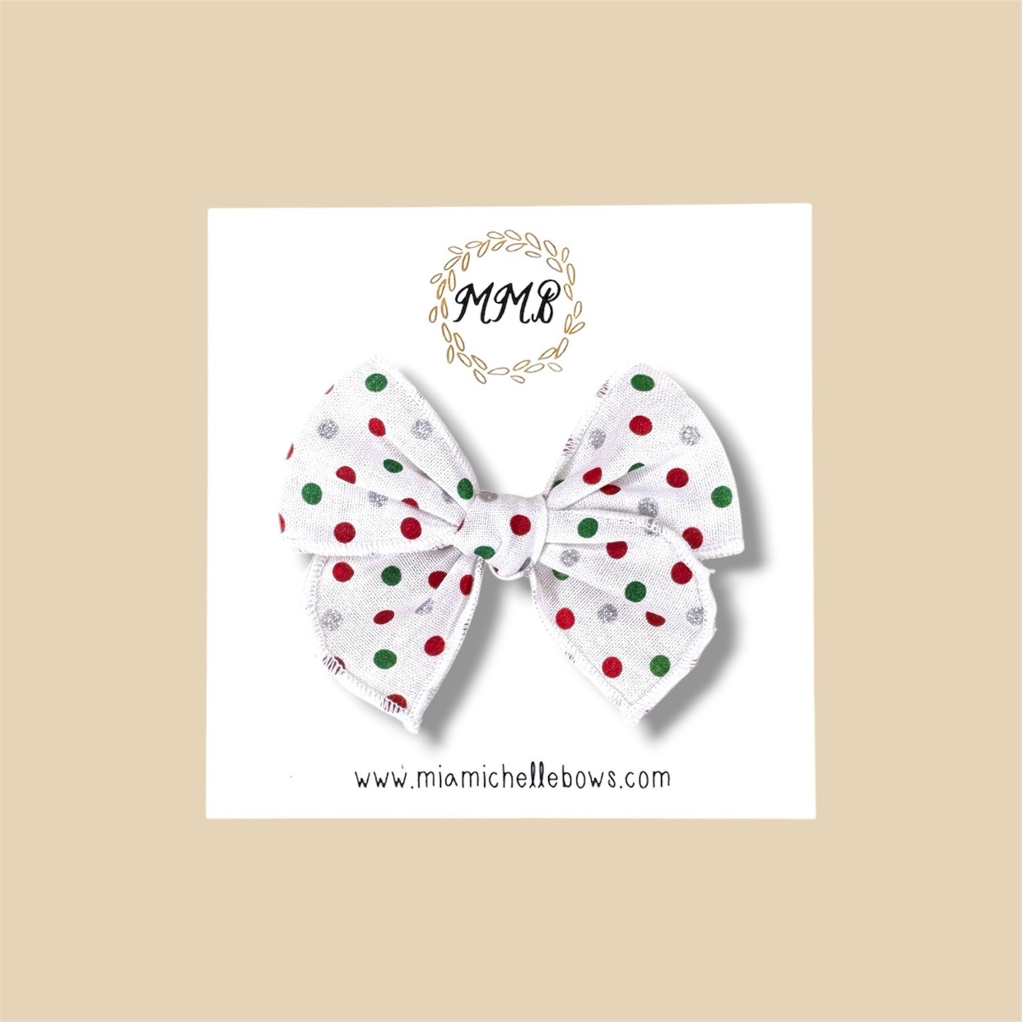Christmas Polkadot Glitter Fairytale Bow