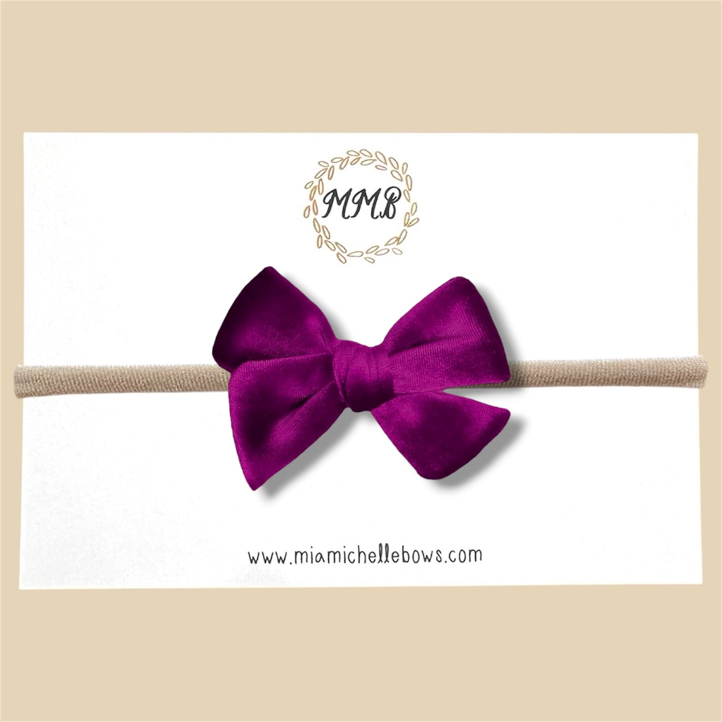 Velvet Bow in Fuchsia