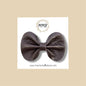 Dark Brown Genuine Leather Bow
