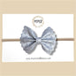 Silver Cross Scalloped Vegan Leather Bow