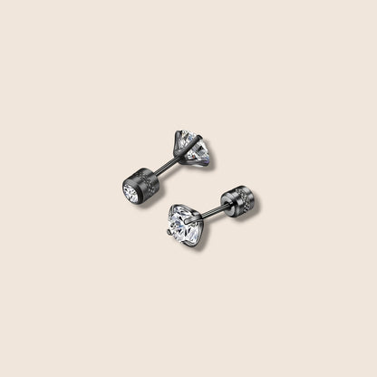 8 mm Double Sided CZ Screw Back Stud Earrings