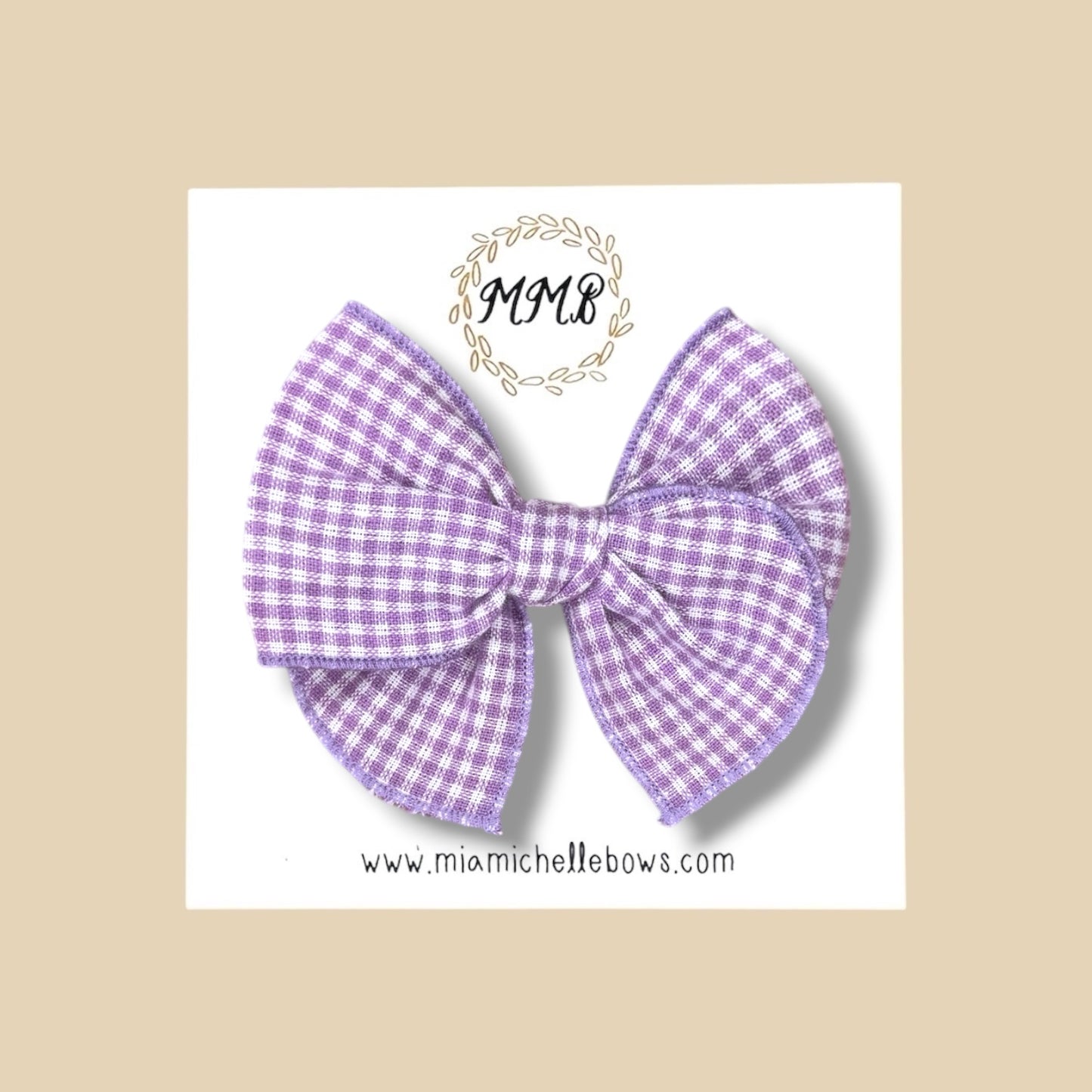 Lavender Gingham Fairytale Bow
