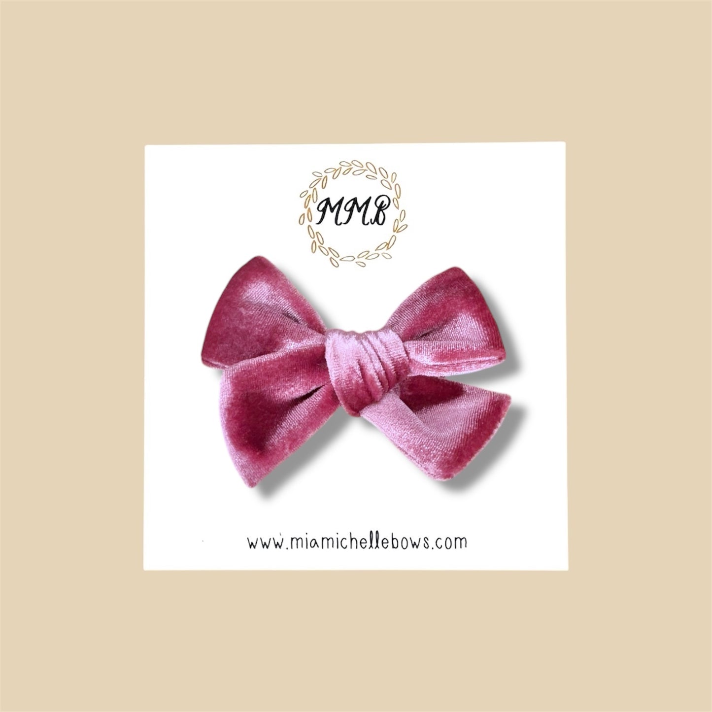 Velvet Bow in Mauve Pink