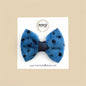 Blue Fawn Fur Genuine Leather Bow