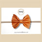 Pumpkin Scalloped Genuine Leather Bow