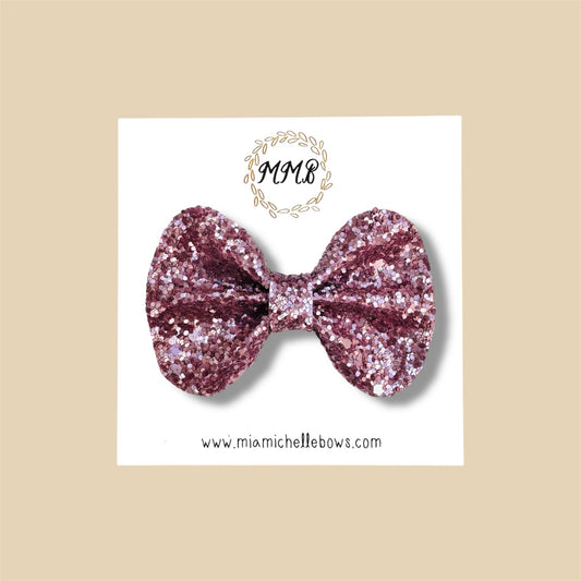 Metallic Blush Glitter Bow