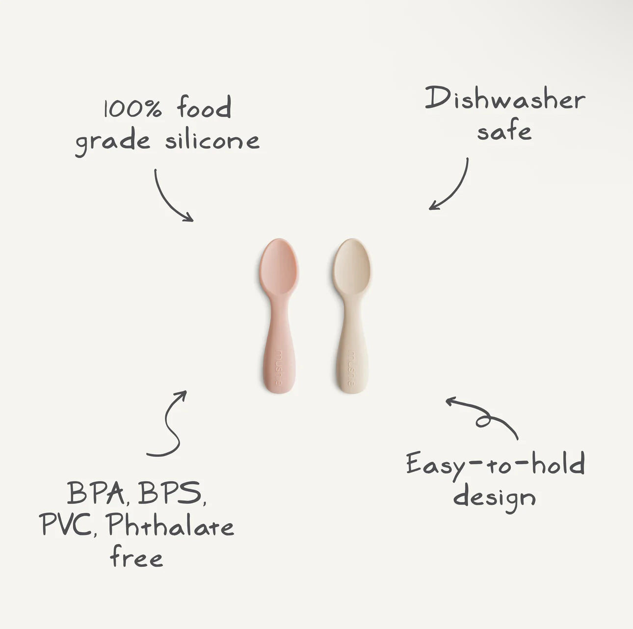 Mushie Silicone Toddler Starter Spoons