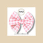 Peachy Pink Gingham Fairytale Bow