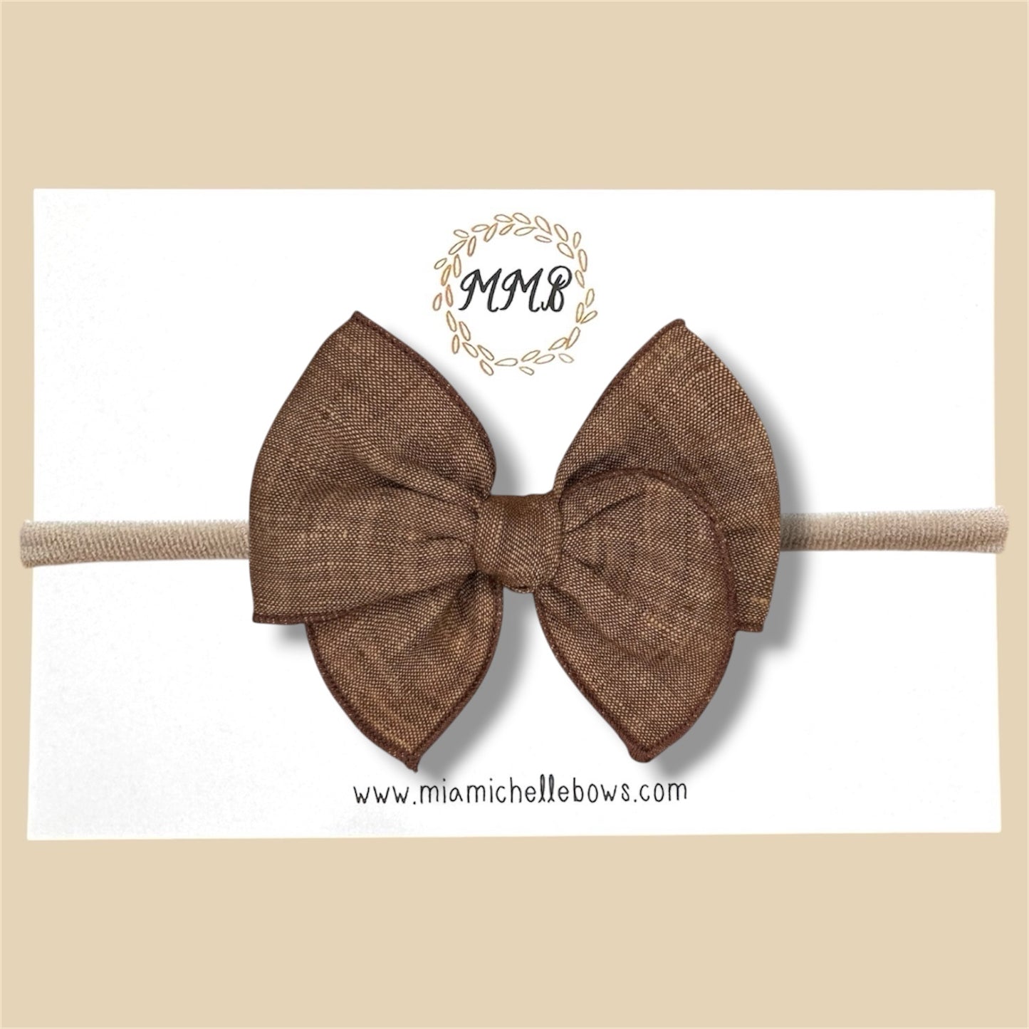 Brown Linen Fairytale Bow