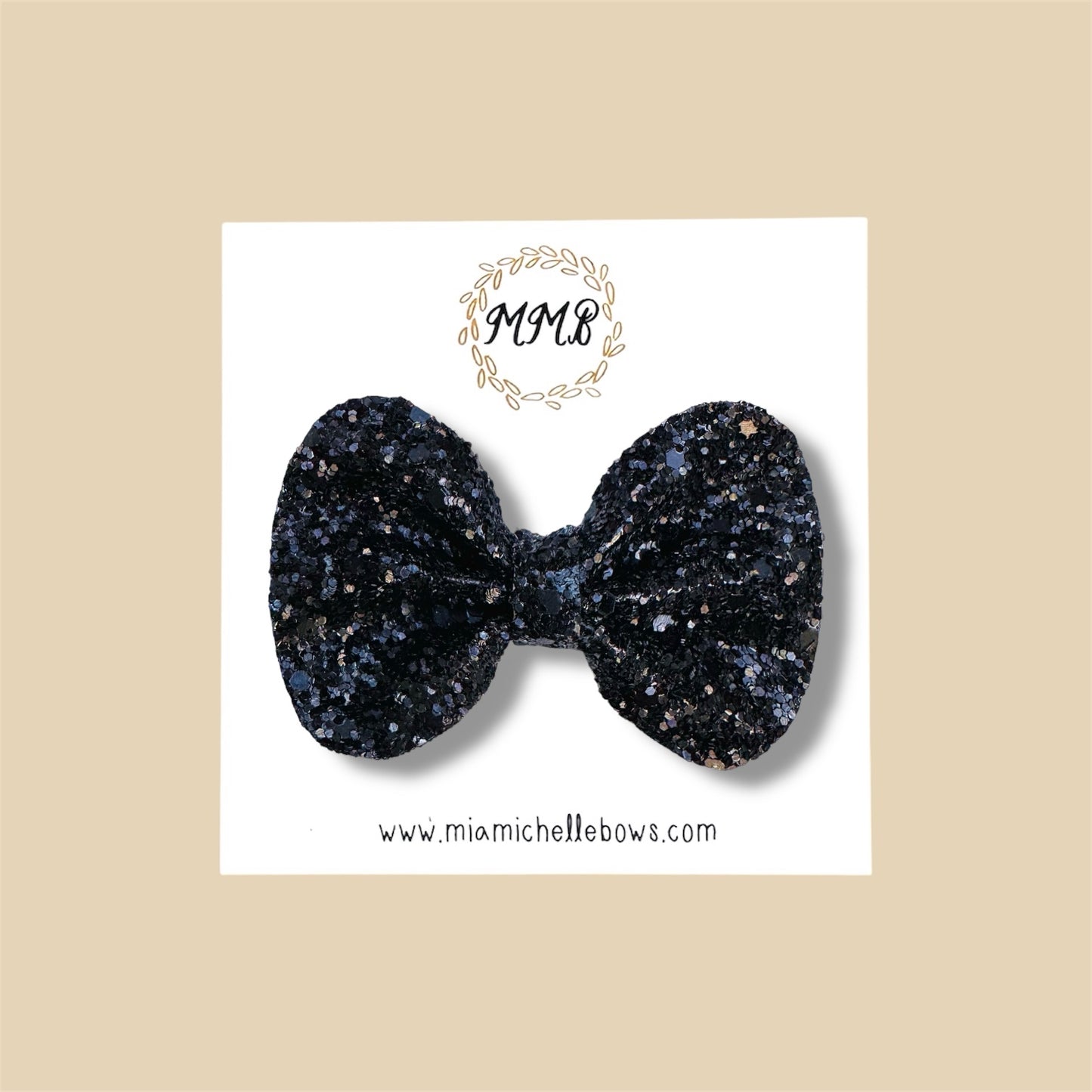 Black Glitter Bow