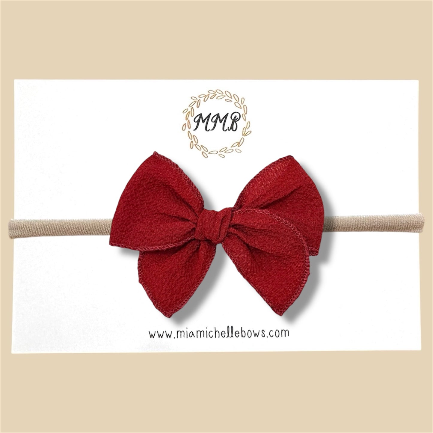 Earth Red Chiffon Fairytale Bow