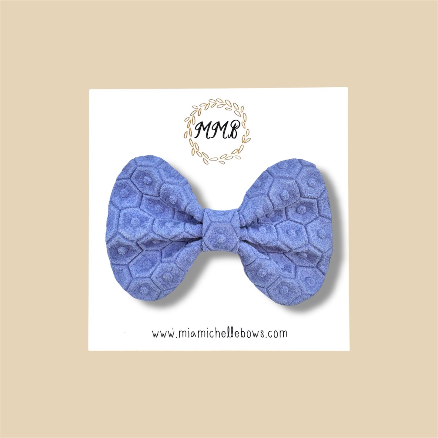 Lavender Honeycomb Genuine Leather Bow