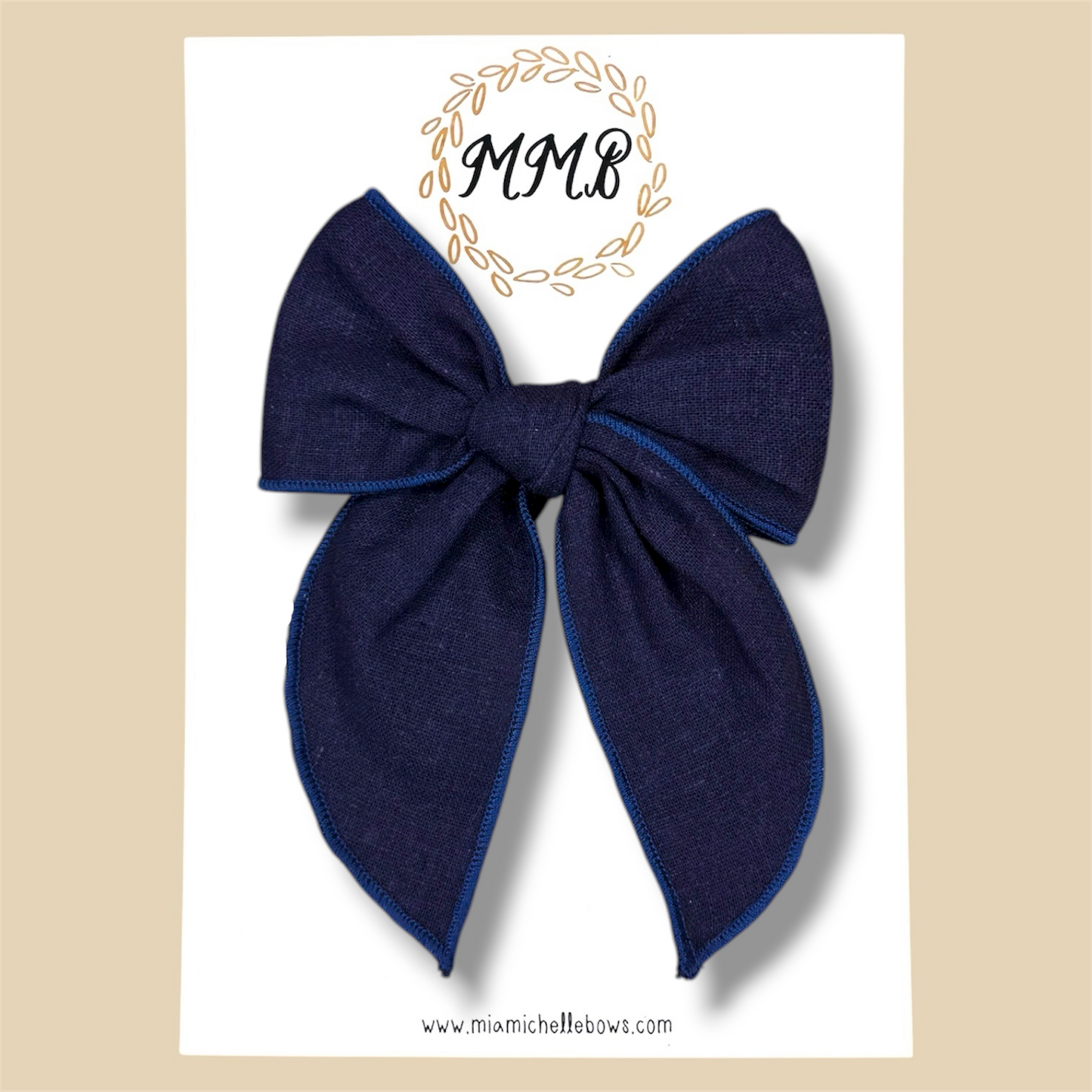 Navy Blue Denim Fairytale Bow