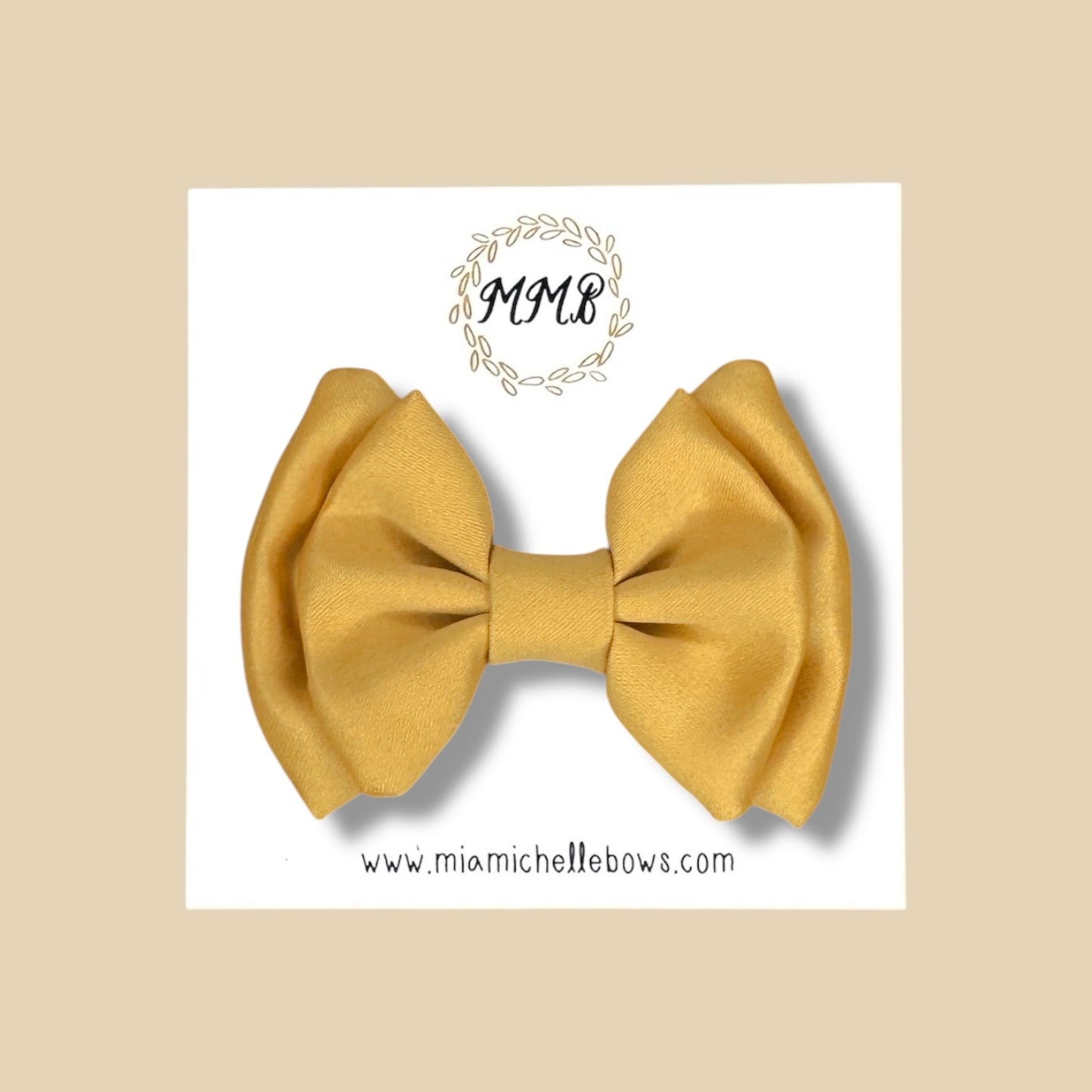 Mustard Satin Double Layer Bow