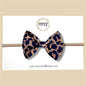 Leopard Pinwheel Genuine Leather Bow