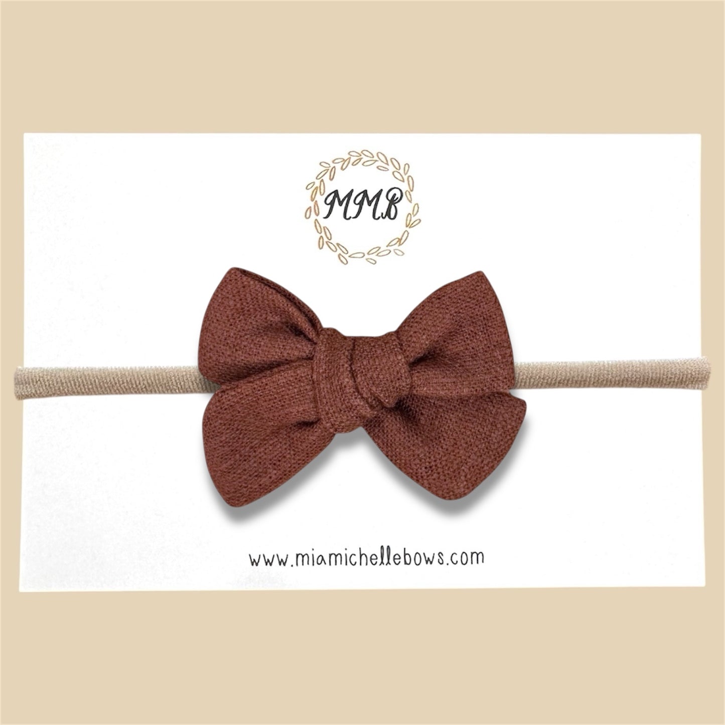 Hand-tied Brown Woven Bow