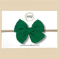 Hand-tied Gauze Bow in Emerald Green