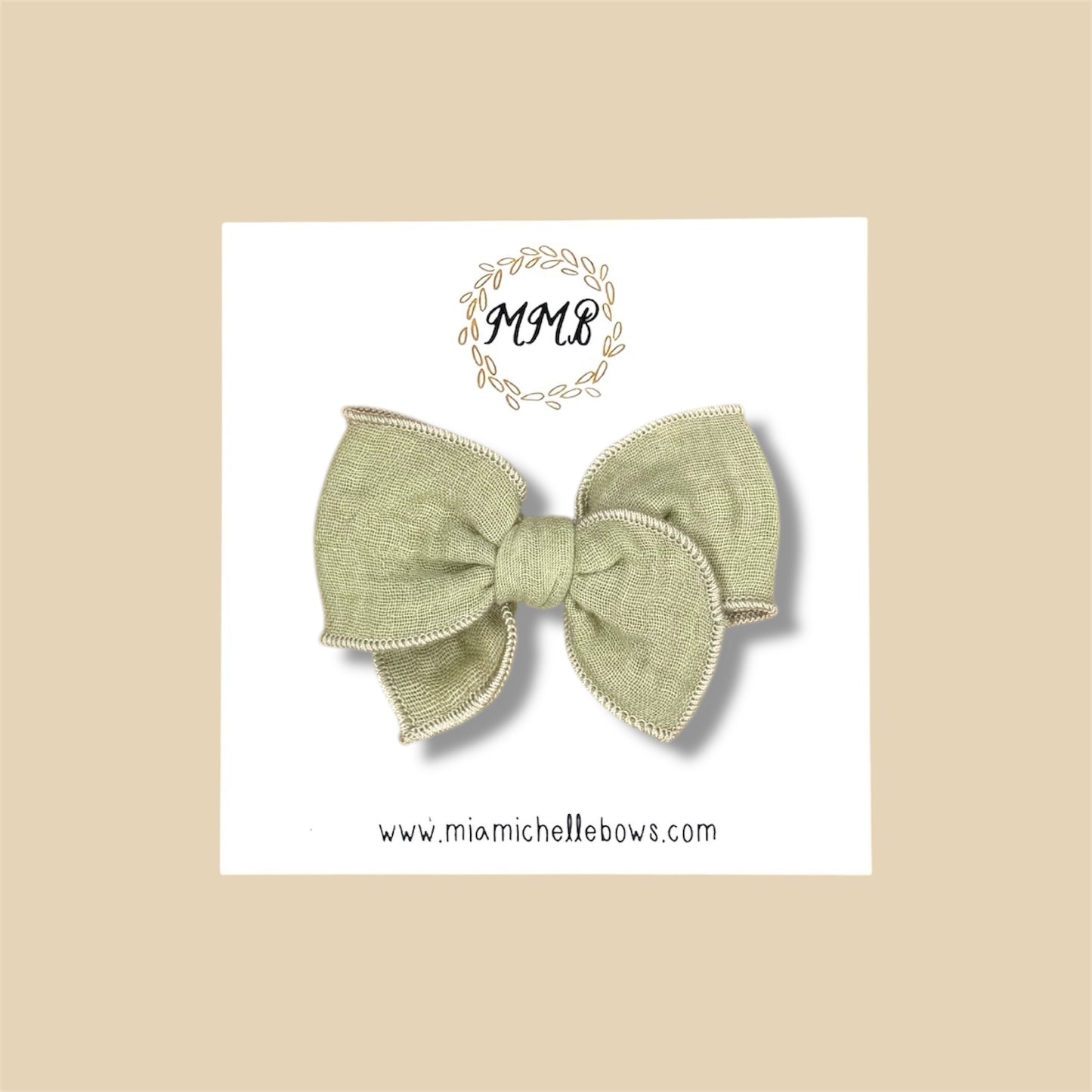 Sage Gauze Fairytale Bow