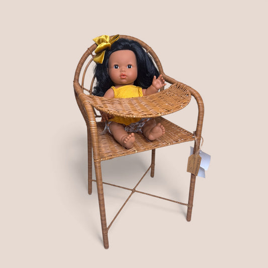 High Chair- Faux Rattan Doll Furniture