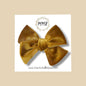 Velvet Bow in Golden Mustard