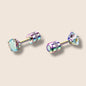 Double Sided CZ Screw Back Stud Earrings