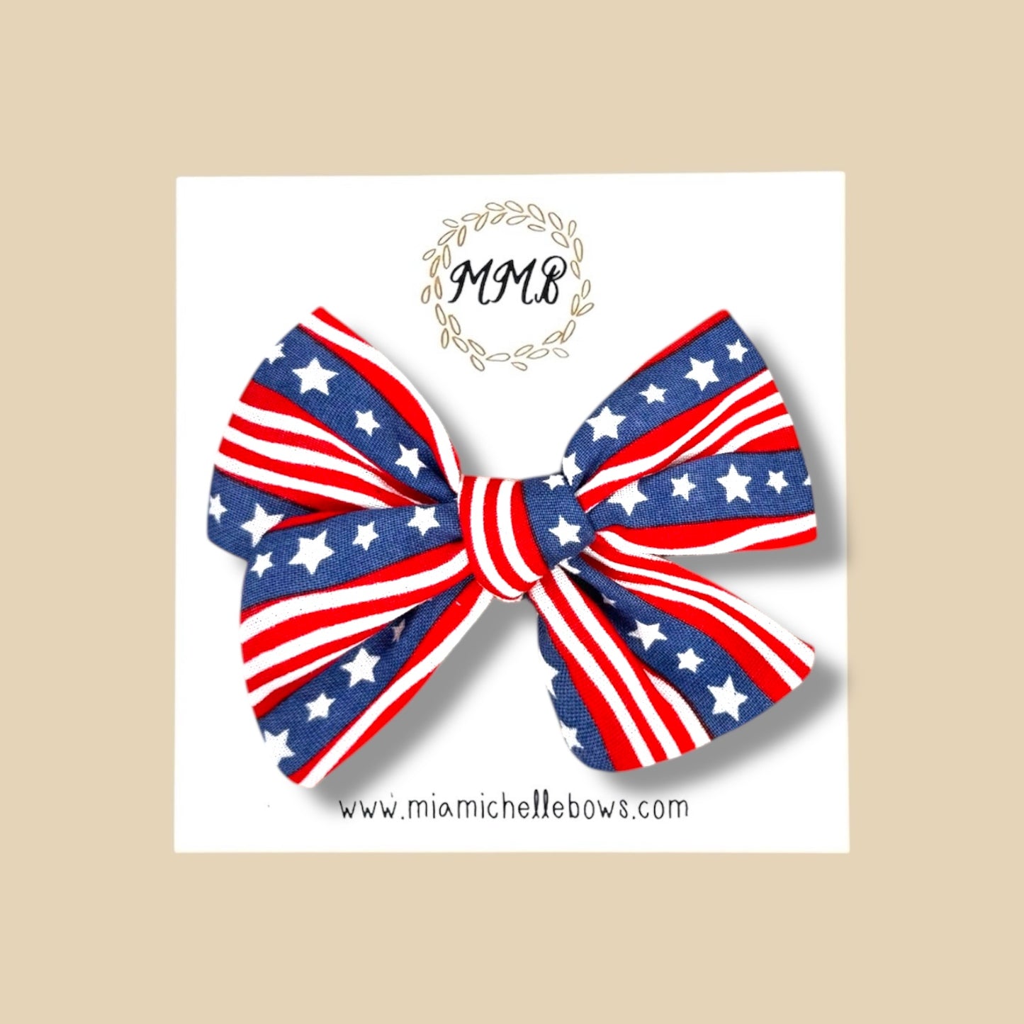 Hand-tied American Flag Bow