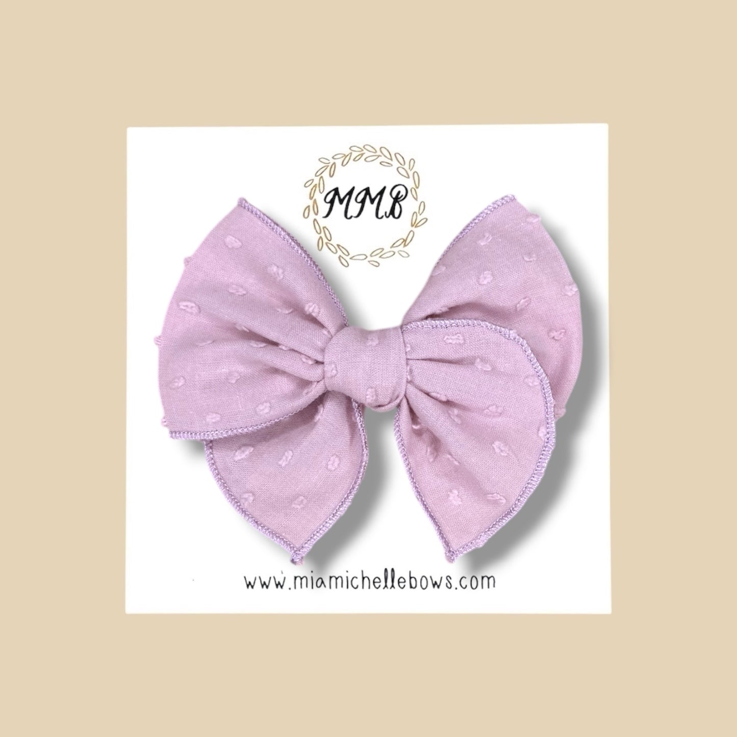 Lavender Swiss Dot Fairytale Bow