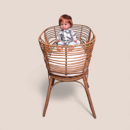 Bassinet- Faux Rattan Doll Furniture