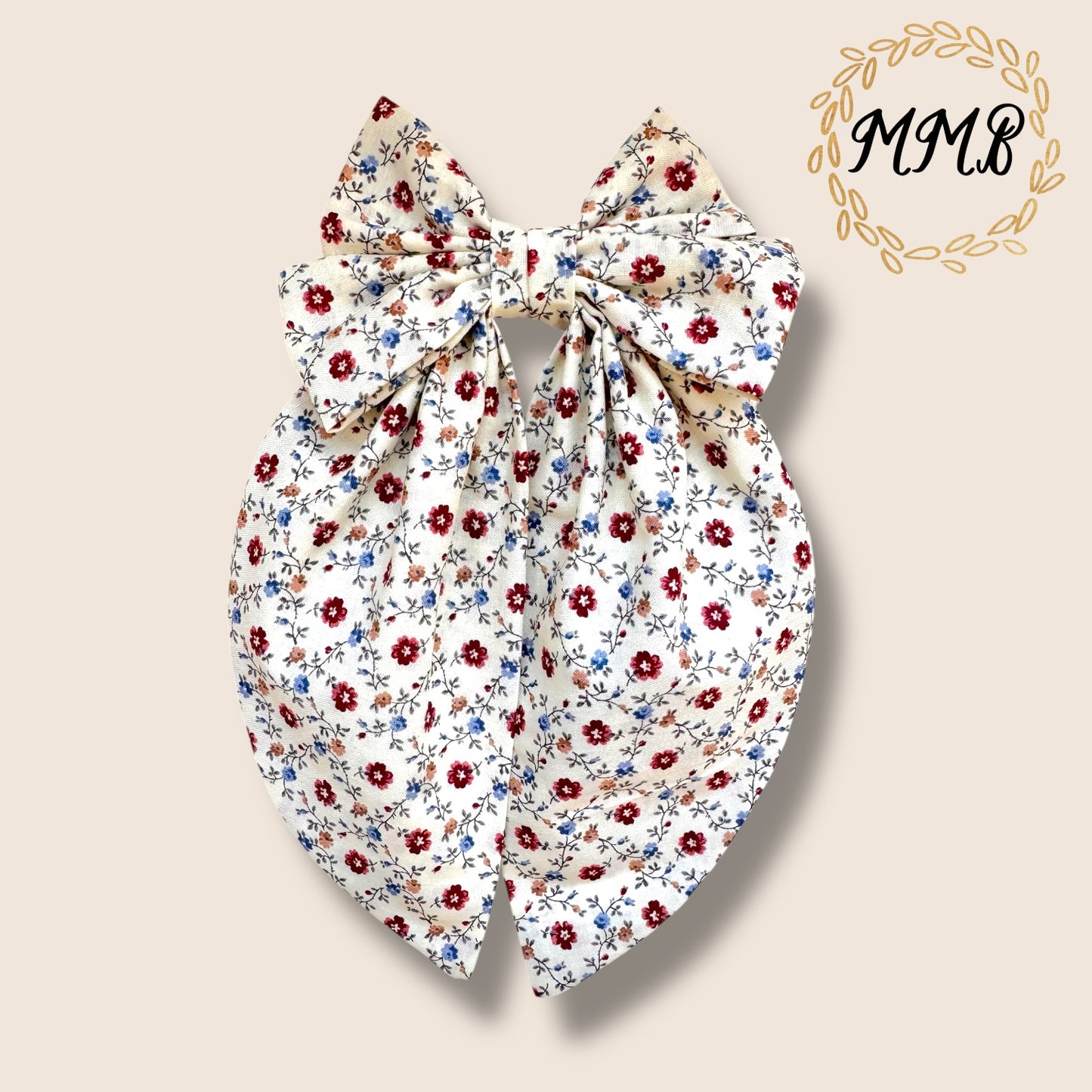 Burgundy Heirloom Floral Luxe Bow