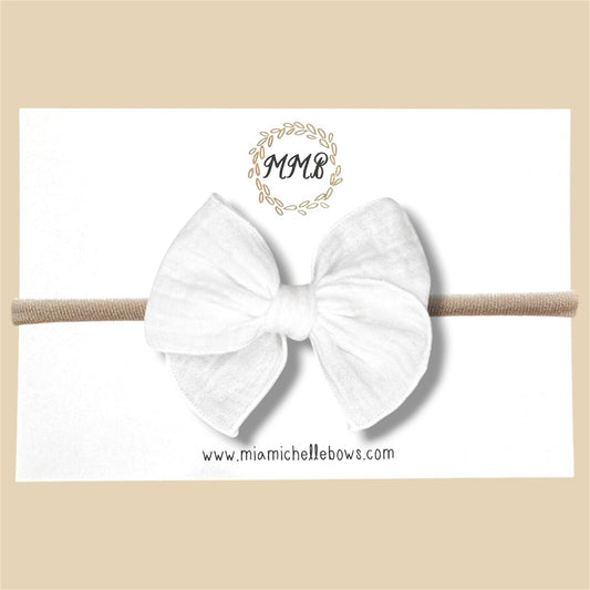 White Gauze Fairytale Bow
