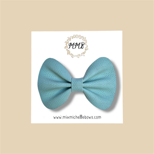 Turquoise Vegan Leather Bow