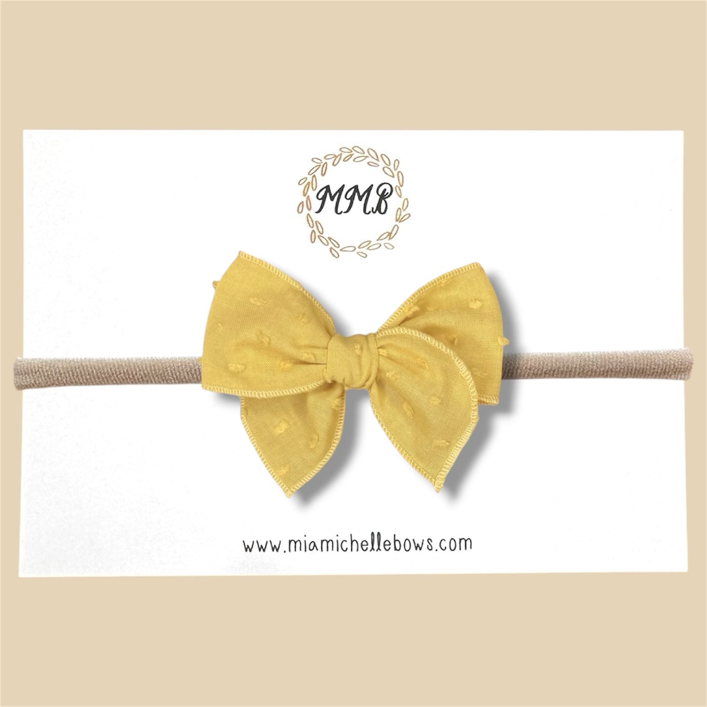 Yellow Swiss Dot Fairytale Bow