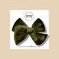 Velvet Bow in Olive