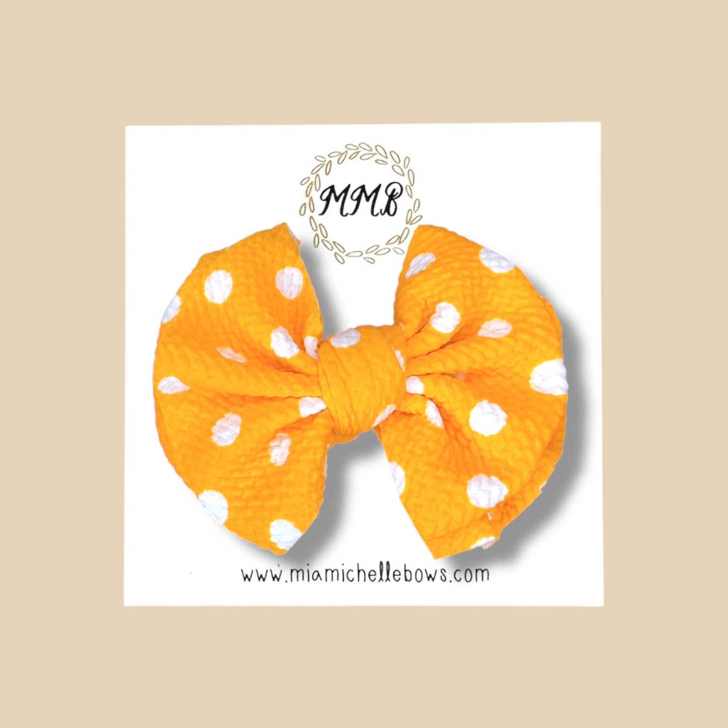 Yellow Polkadot Sassy Bow